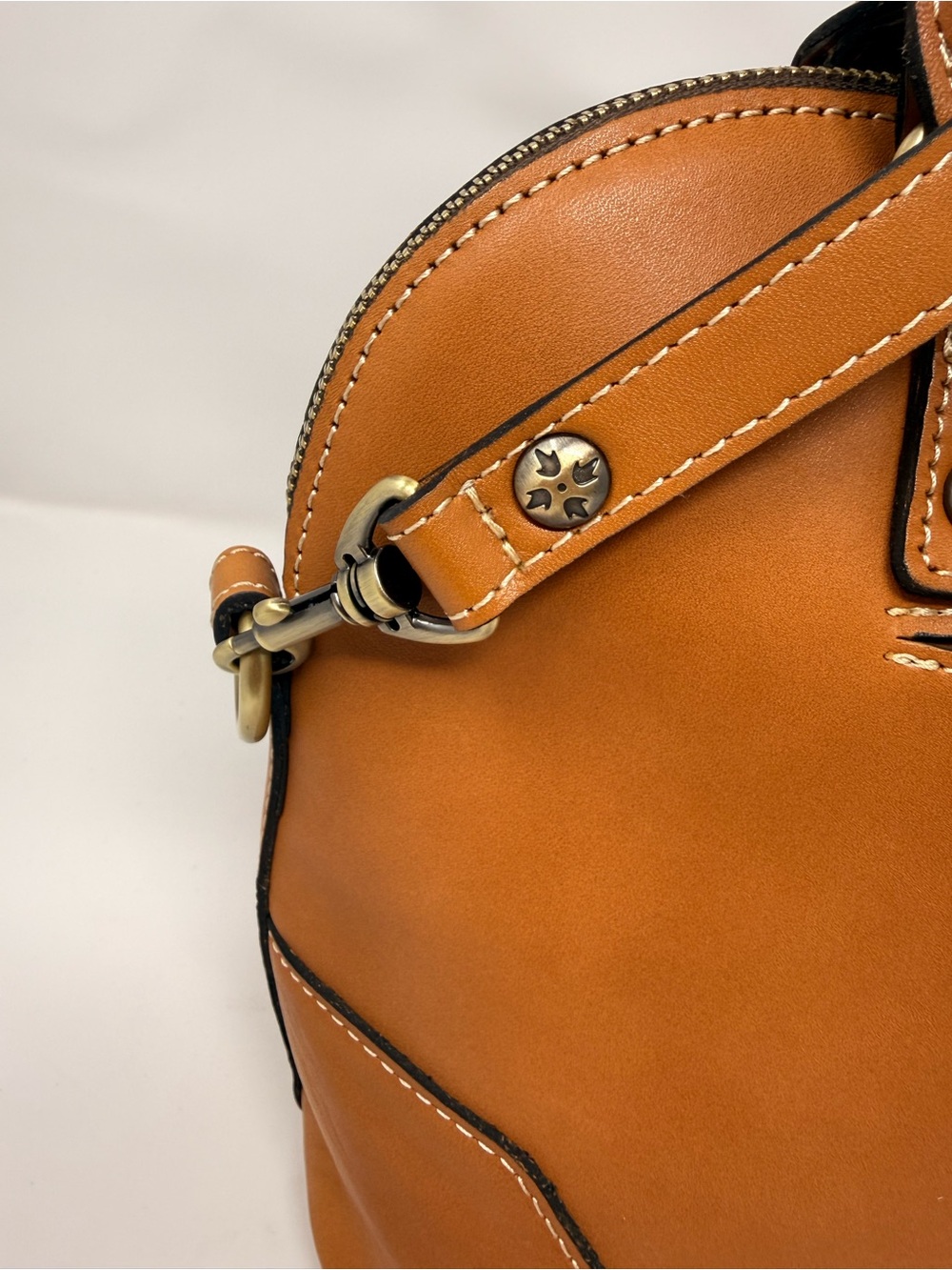 Patricia Nash Caramel Dome Satchel with Tassel - Picture 7 of 13